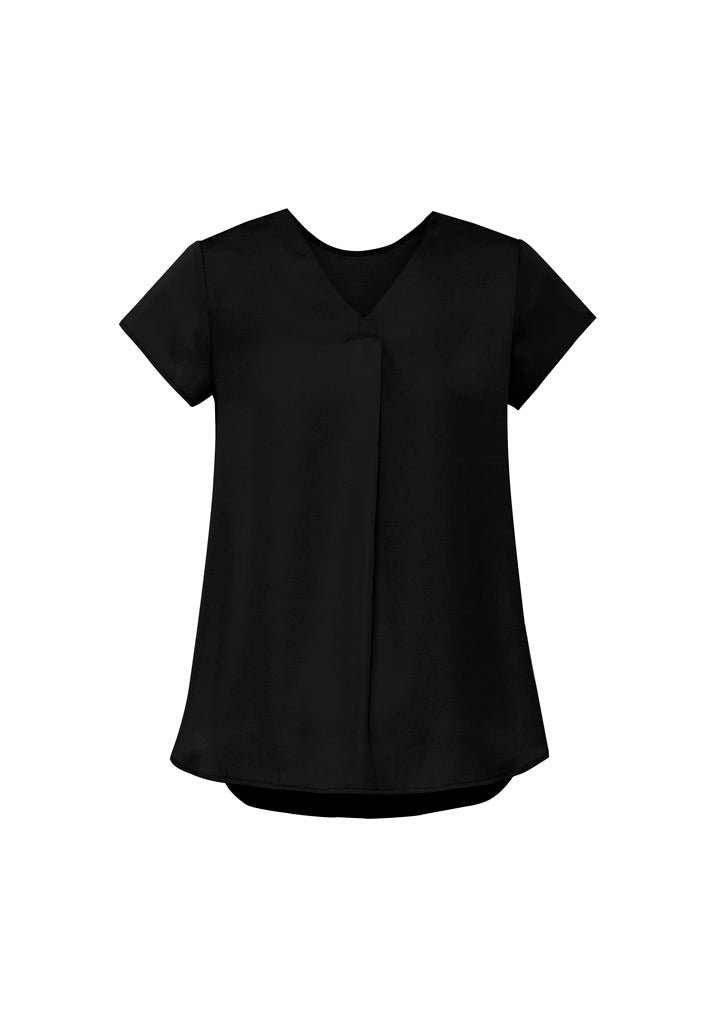 BIZ CORPORATES Womens Kayla V-Neck Pleat Blouse RB967LS