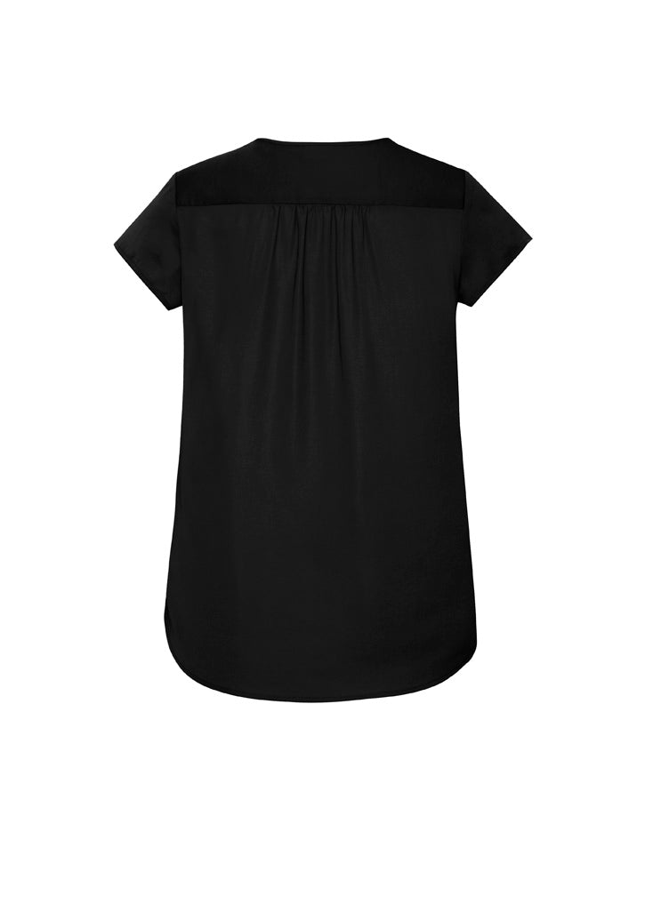 BIZ CORPORATES Womens Kayla V-Neck Pleat Blouse RB967LS