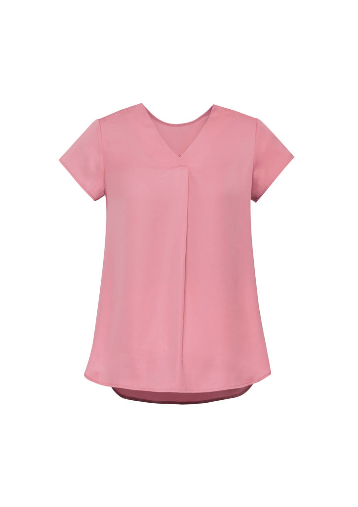 BIZ CORPORATES Womens Kayla V-Neck Pleat Blouse RB967LS