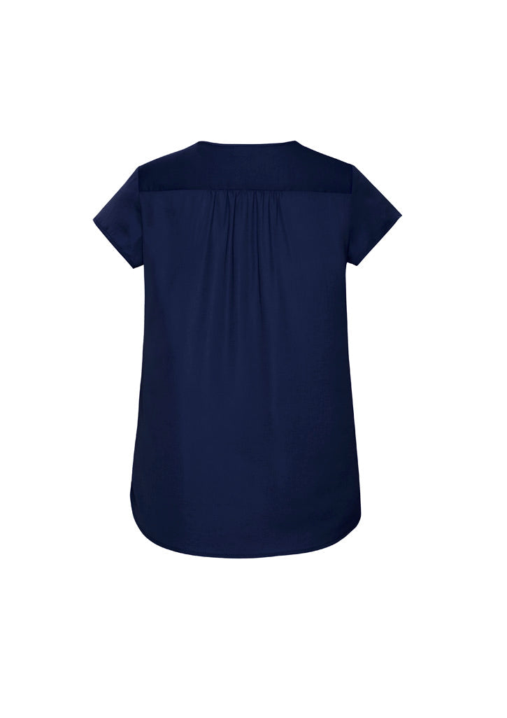 BIZ CORPORATES Womens Kayla V-Neck Pleat Blouse RB967LS