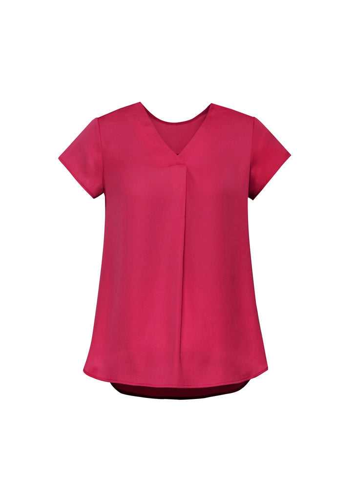 BIZ CORPORATES Womens Kayla V-Neck Pleat Blouse RB967LS