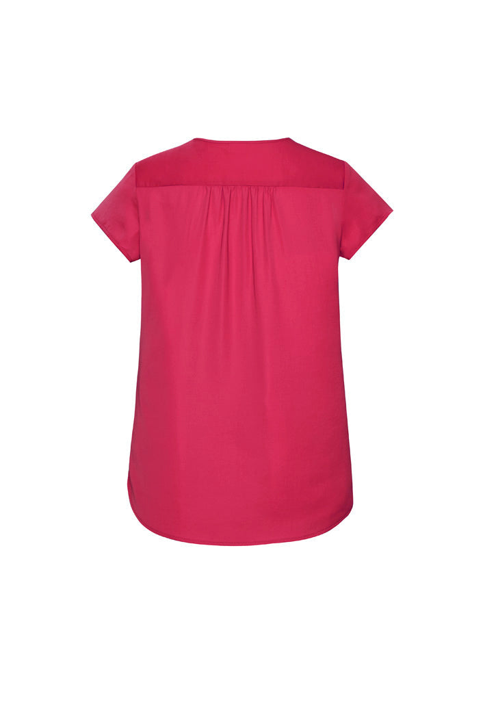 BIZ CORPORATES Womens Kayla V-Neck Pleat Blouse RB967LS