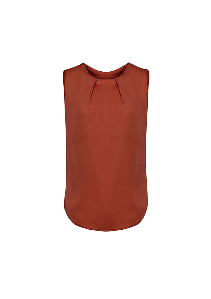 BIZ CORPORATES Womens Estelle Sleeveless Pleat Detail Blouse RB973LN Clearance