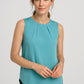 BIZ CORPORATES Womens Estelle Sleeveless Pleat Detail Blouse RB973LN
