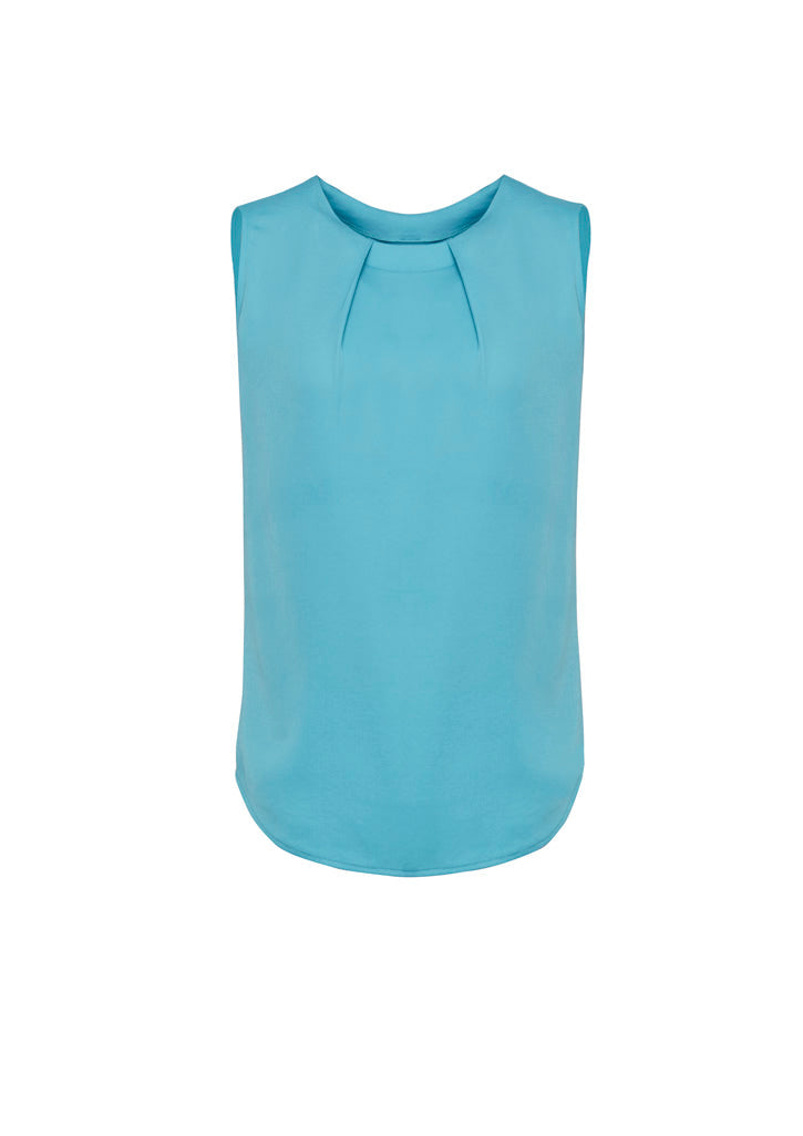 BIZ CORPORATES Womens Estelle Sleeveless Pleat Detail Blouse RB973LN
