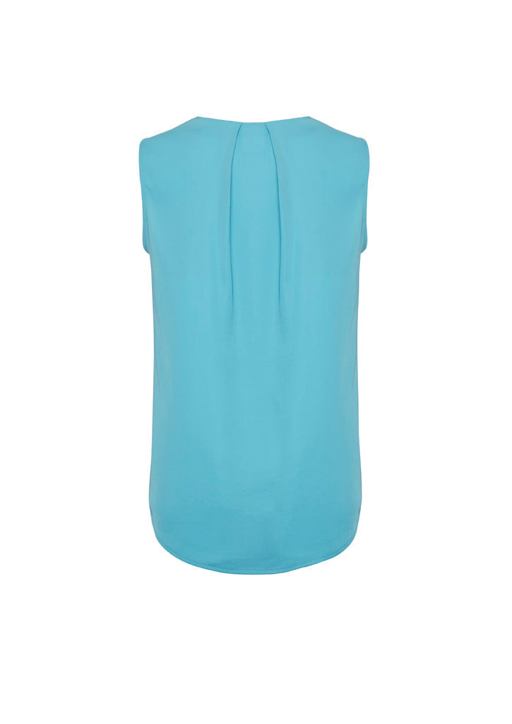 BIZ CORPORATES Womens Estelle Sleeveless Pleat Detail Blouse RB973LN