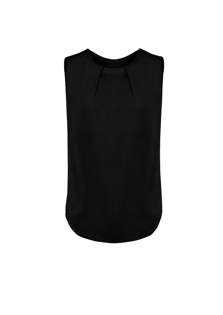 BIZ CORPORATES Womens Estelle Sleeveless Pleat Detail Blouse RB973LN