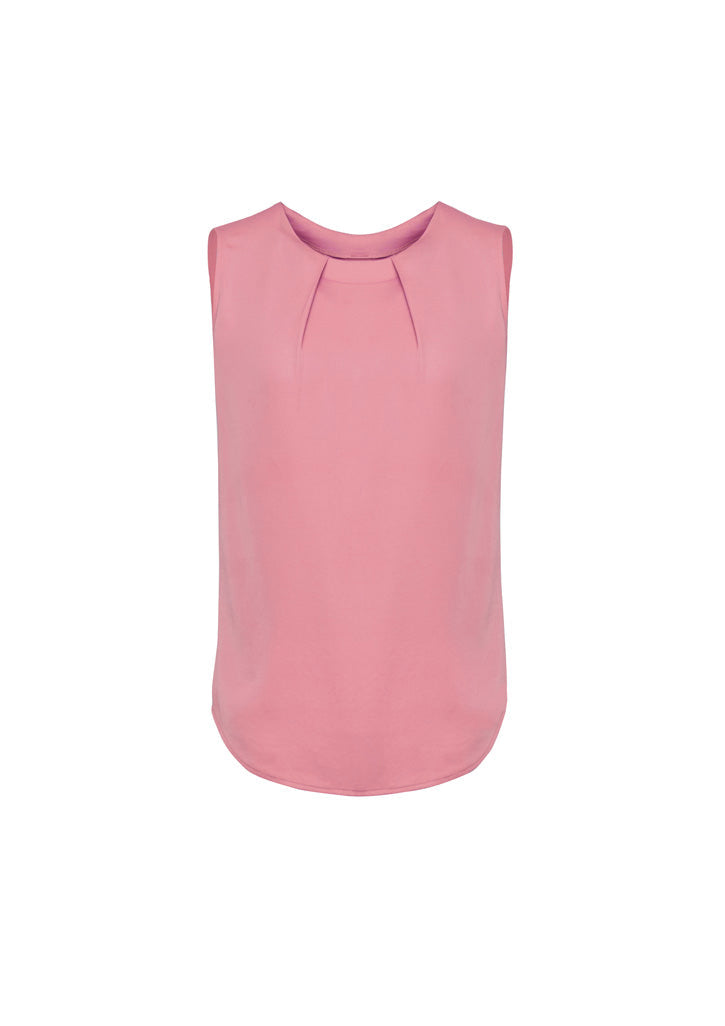 BIZ CORPORATES Womens Estelle Sleeveless Pleat Detail Blouse RB973LN