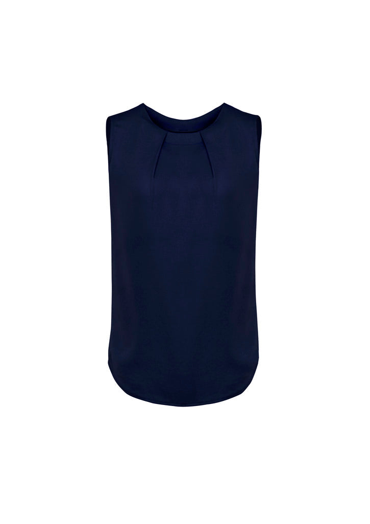 BIZ CORPORATES Womens Estelle Sleeveless Pleat Detail Blouse RB973LN