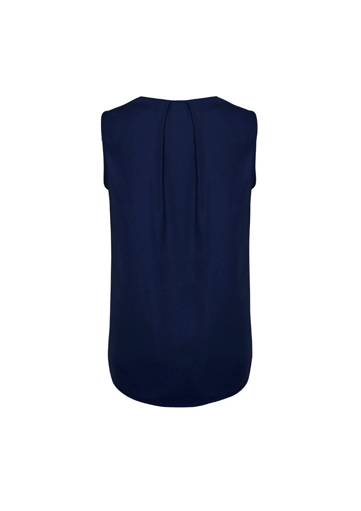 BIZ CORPORATES Womens Estelle Sleeveless Pleat Detail Blouse RB973LN