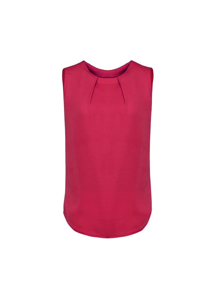 BIZ CORPORATES Womens Estelle Sleeveless Pleat Detail Blouse RB973LN