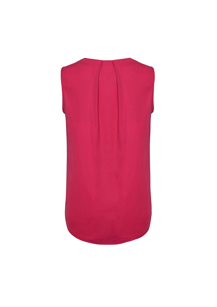 BIZ CORPORATES Womens Estelle Sleeveless Pleat Detail Blouse RB973LN