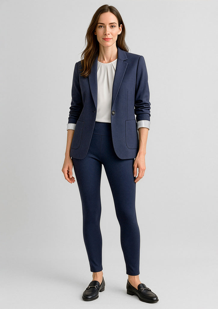 BIZ CORPORATES Womens Scuba Ponte High-rise Pull-on Corporate Legging RGP303L