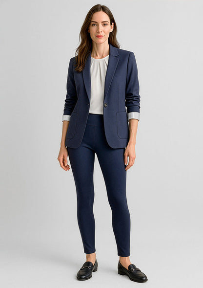 BIZ CORPORATES Womens Scuba Ponte High-rise Pull-on Corporate Legging RGP303L