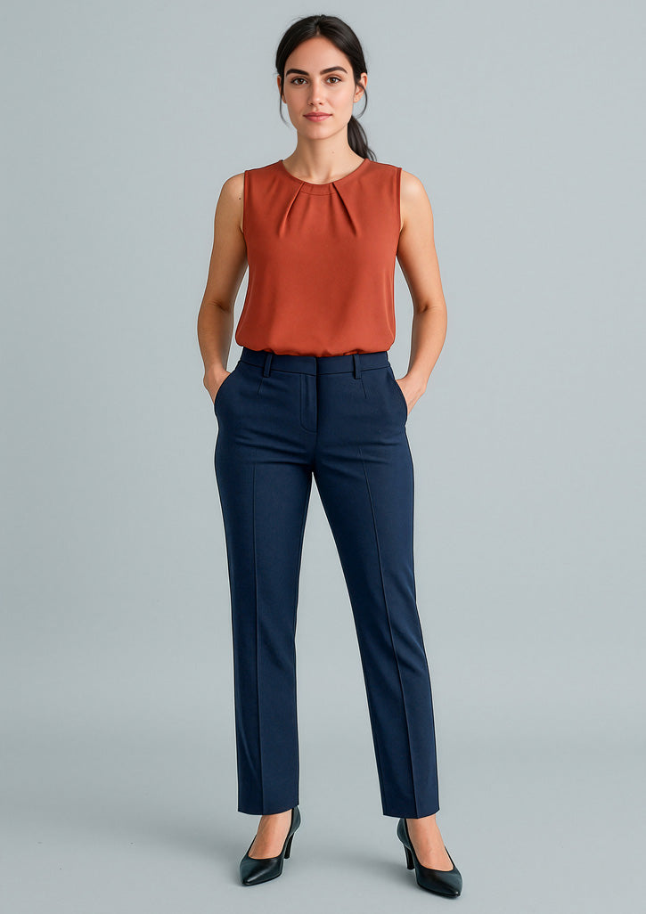 BIZ CORPORATES Womens Cool Stretch Tapered Leg Adjustable Waist Pant RGP315L