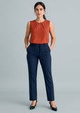 BIZ CORPORATES Womens Cool Stretch Tapered Leg Adjustable Waist Pant RGP315L