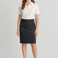 BIZ CORPORATES Womens Mid Waist Stretch Chino Skirt RGS264L