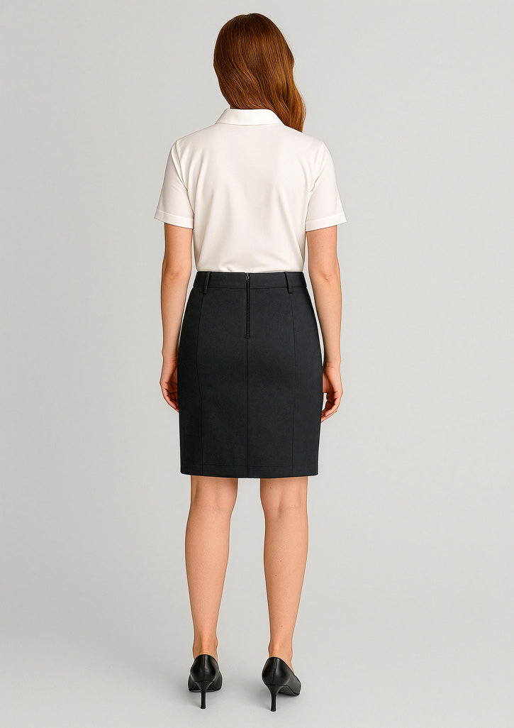 BIZ CORPORATES Womens Mid Waist Stretch Chino Skirt RGS264L