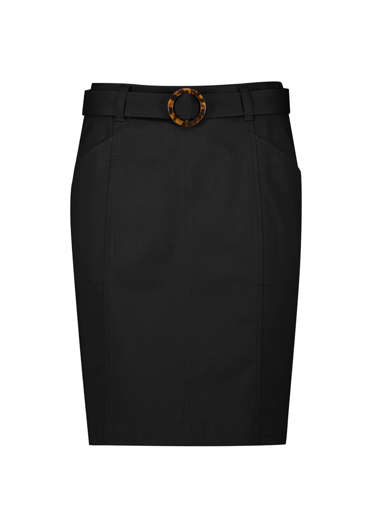 BIZ CORPORATES Womens Mid Waist Stretch Chino Skirt RGS264L