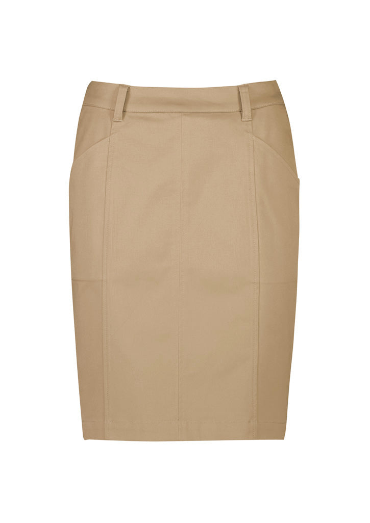 BIZ CORPORATES Womens Mid Waist Stretch Chino Skirt RGS264L