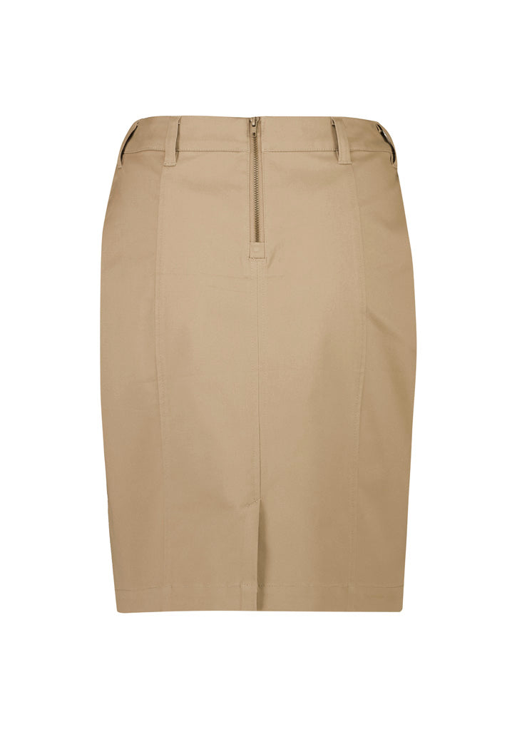 BIZ CORPORATES Womens Mid Waist Stretch Chino Skirt RGS264L