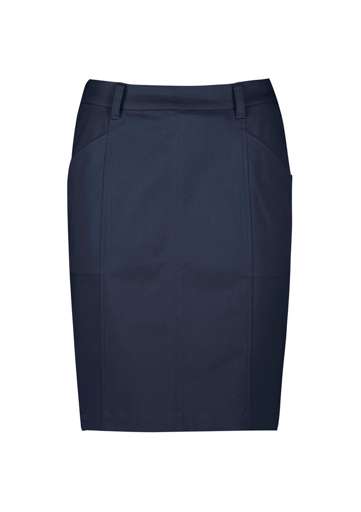 BIZ CORPORATES Womens Mid Waist Stretch Chino Skirt RGS264L