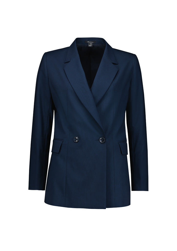 BIZ CORPORATES Womens Renew Double Breasted Longline Jacket RJ400L