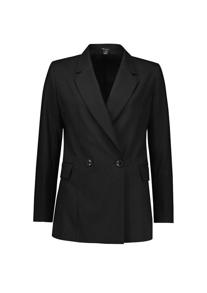 BIZ CORPORATES Womens Renew Double Breasted Longline Jacket RJ400L
