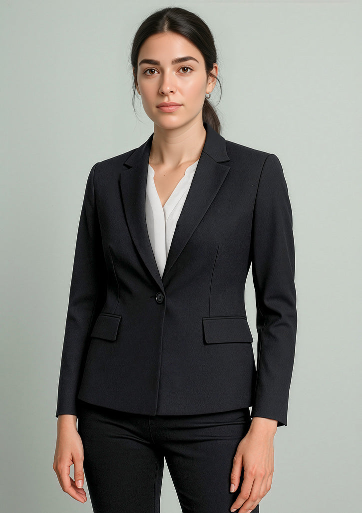 BIZ CORPORATES Womens Renew Single Button Mid Length Jacket RJ401L
