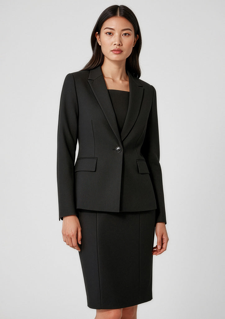 BIZ CORPORATES Womens Renew Single Button Mid Length Jacket RJ401L