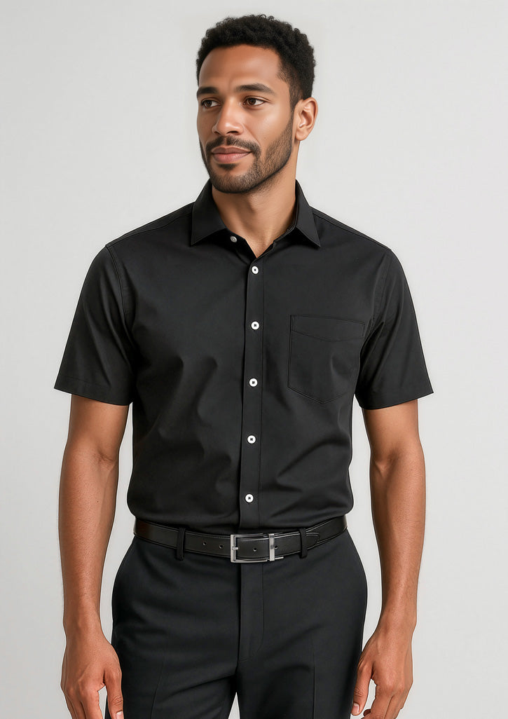 BIZ CORPORATES Mens Charlie Classic Fit Short Sleeve Shirt RS968MS