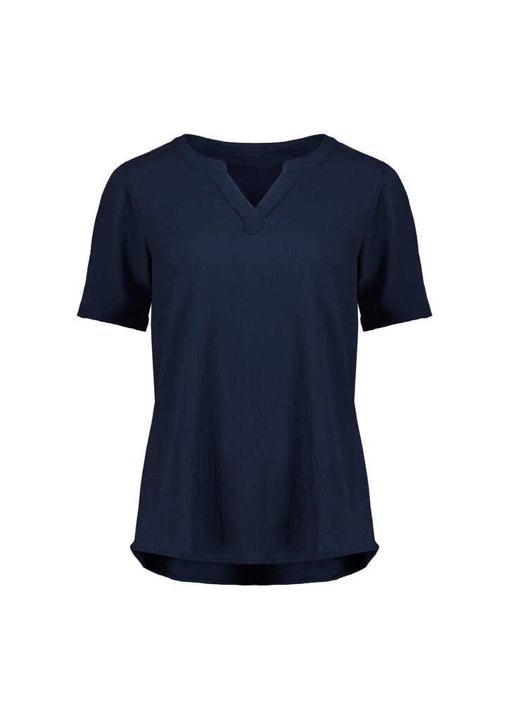 BIZ CORPORATES Womens Ruche Short Sleeve Blouse RU568LS