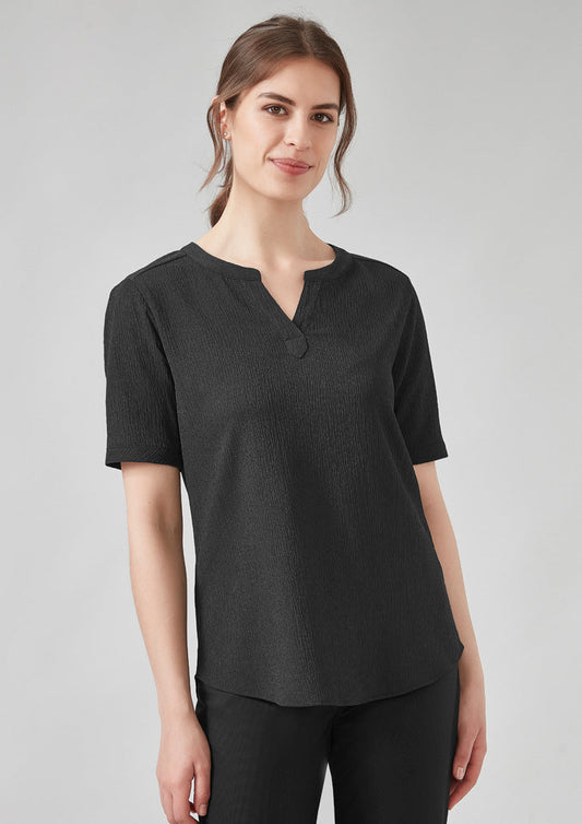 BIZ CORPORATES Womens Ruche Short Sleeve Blouse RU568LS