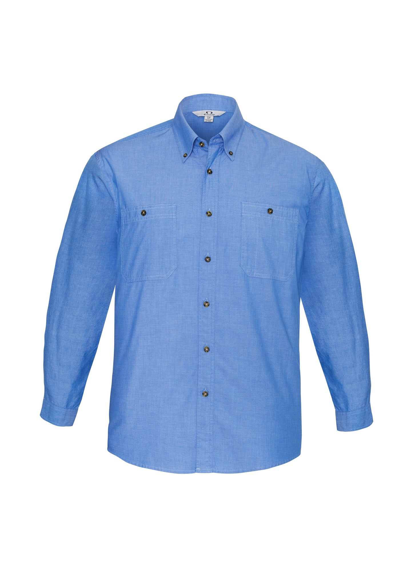 BIZ COLLECTION Mens Chambray Long Sleeve Shirt SH112