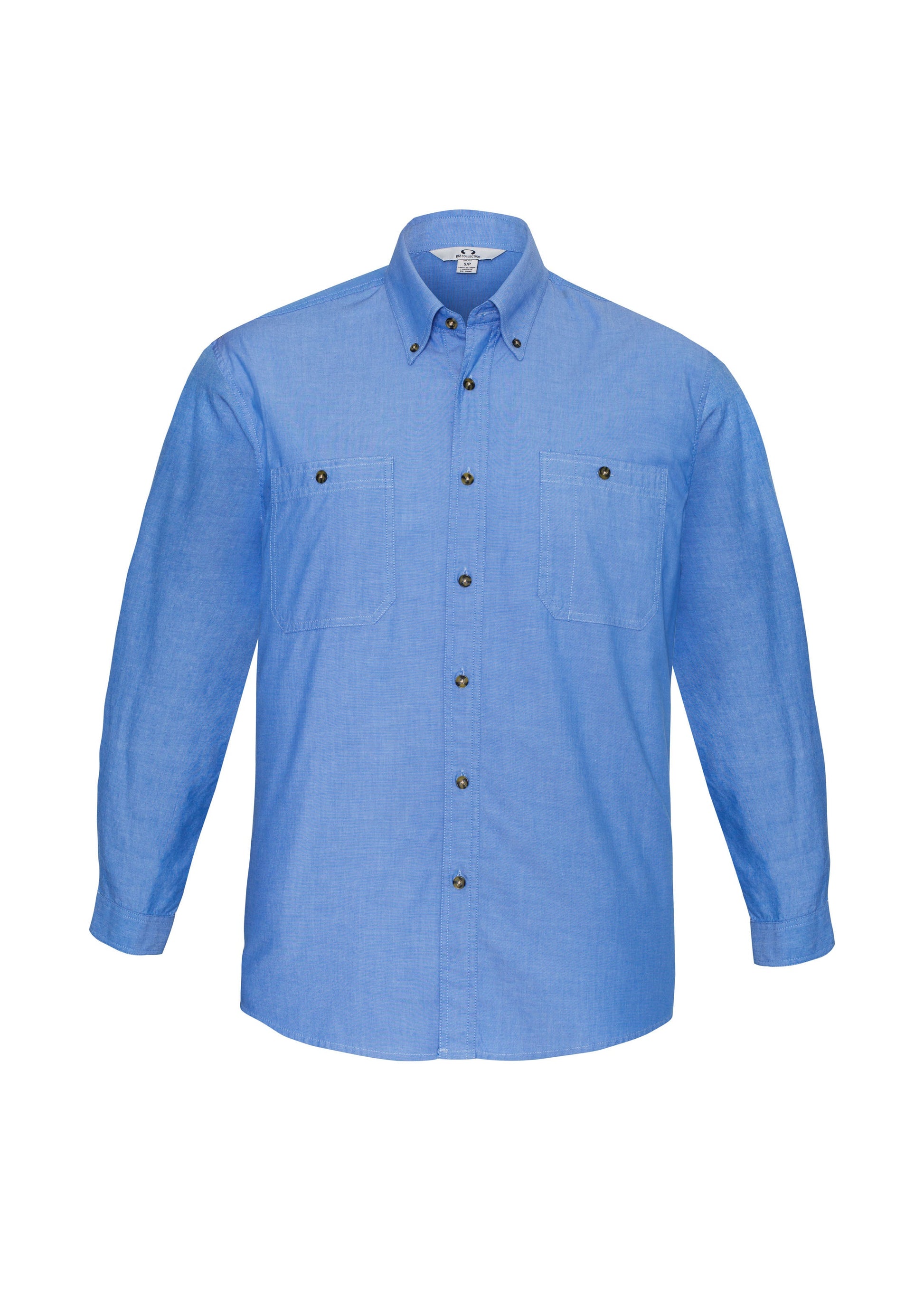 BIZ COLLECTION Mens Chambray Long Sleeve Shirt SH112