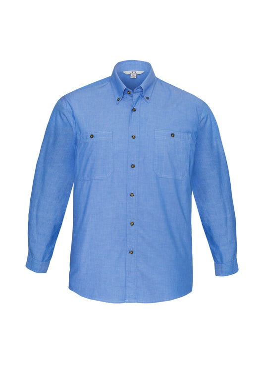 BIZ COLLECTION Mens Chambray Long Sleeve Shirt SH112
