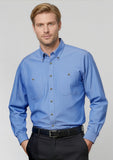 BIZ COLLECTION Mens Chambray Long Sleeve Shirt SH112
