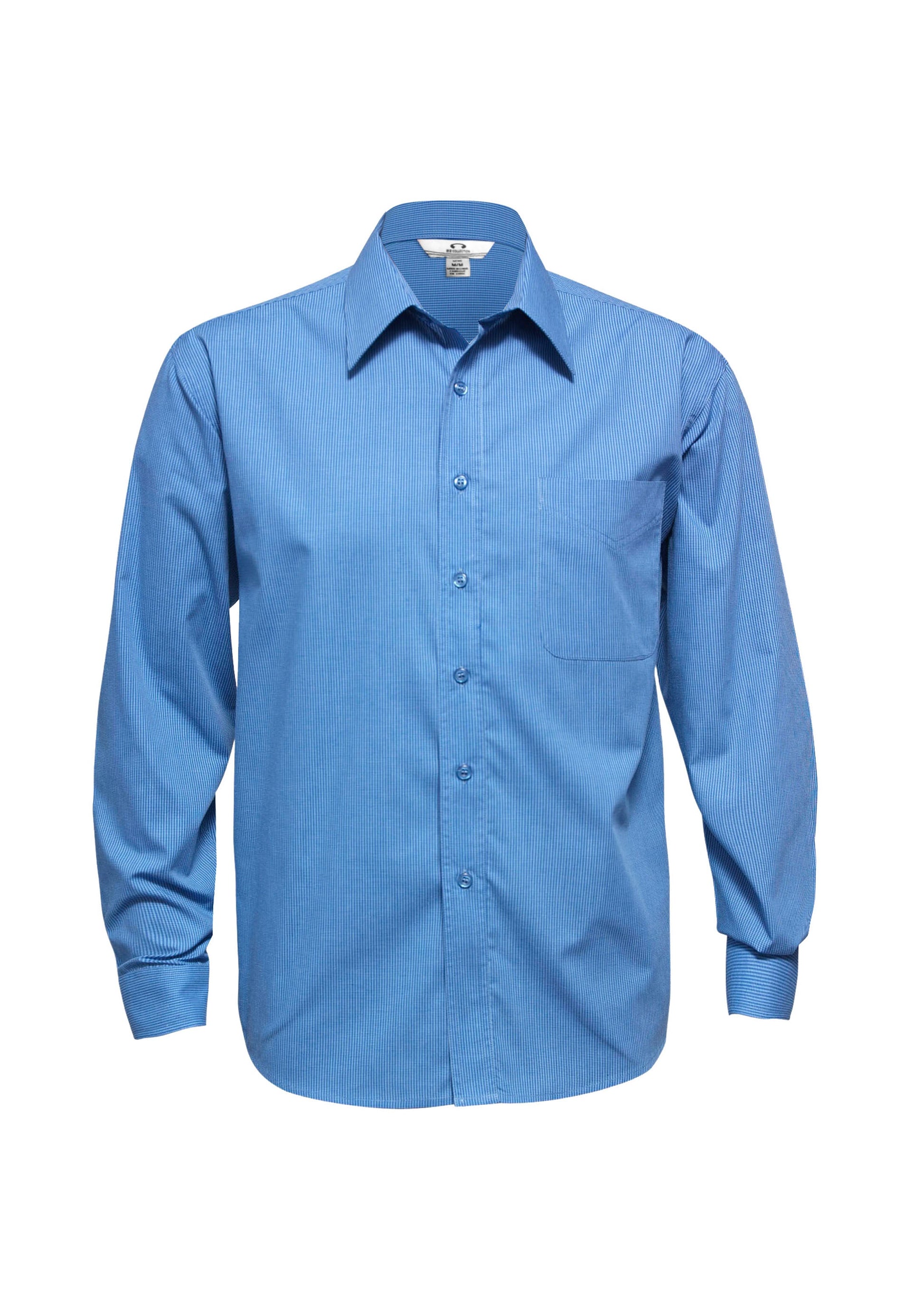 BIZ COLLECTION Mens Micro Check Long Sleeve Shirt SH816