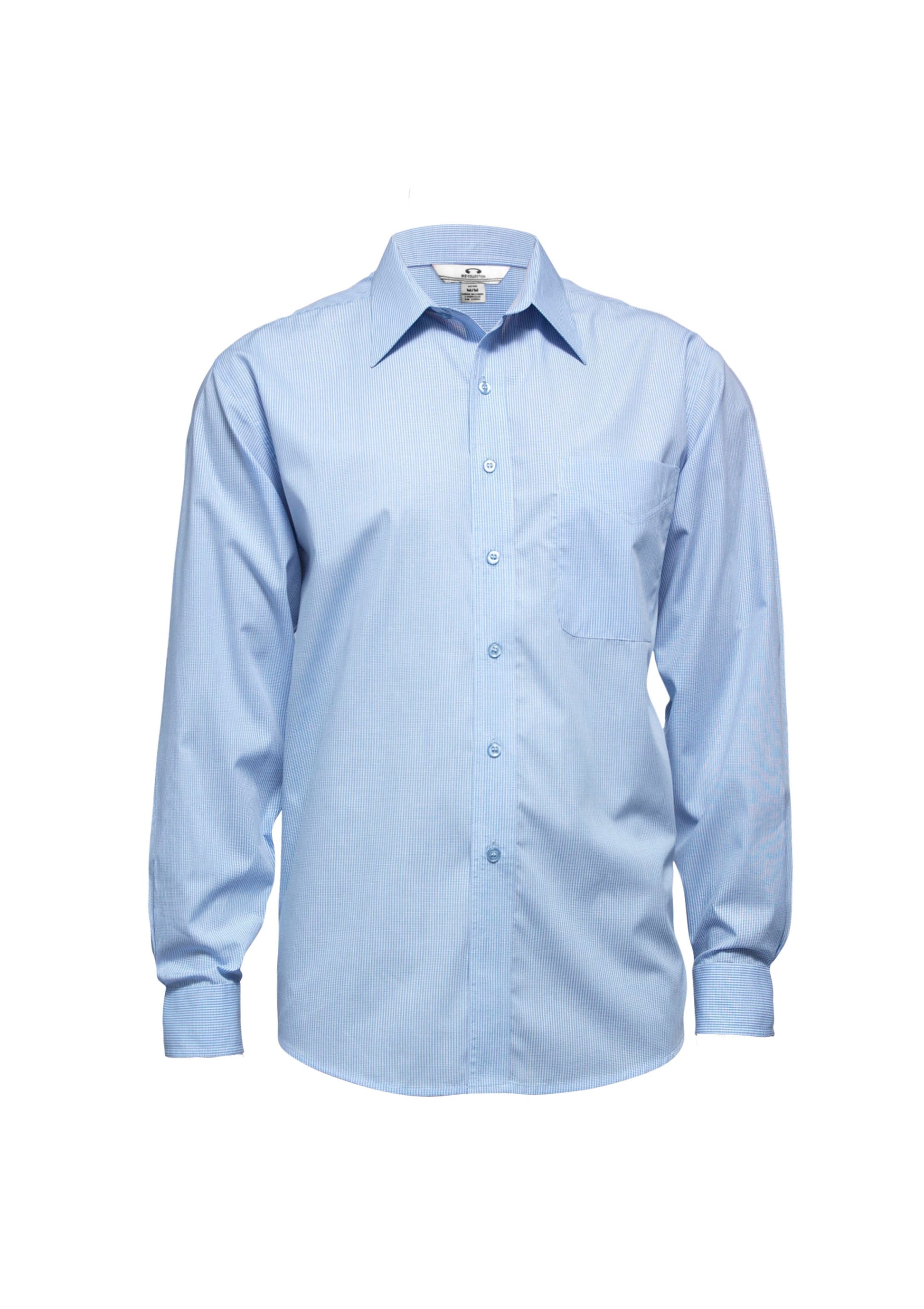 BIZ COLLECTION Mens Micro Check Long Sleeve Shirt SH816