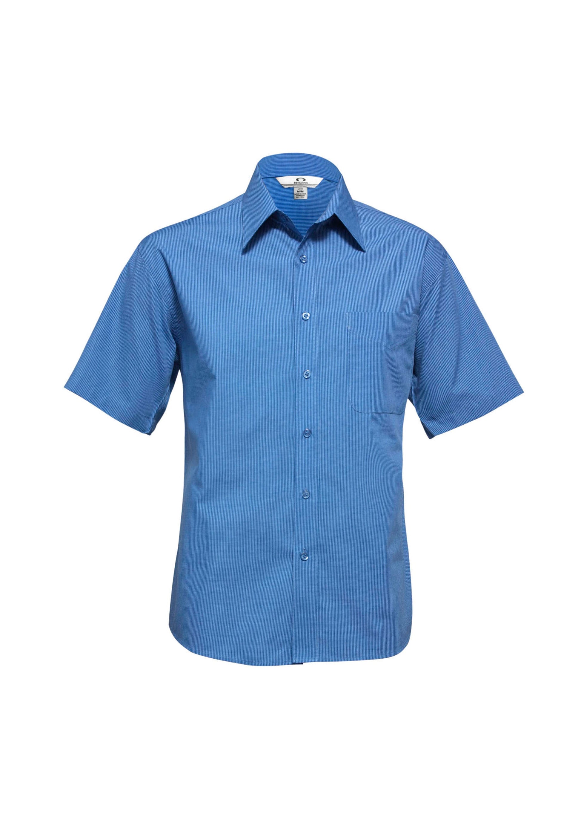 BIZ COLLECTION Mens Micro Check Short Sleeve Shirt SH817