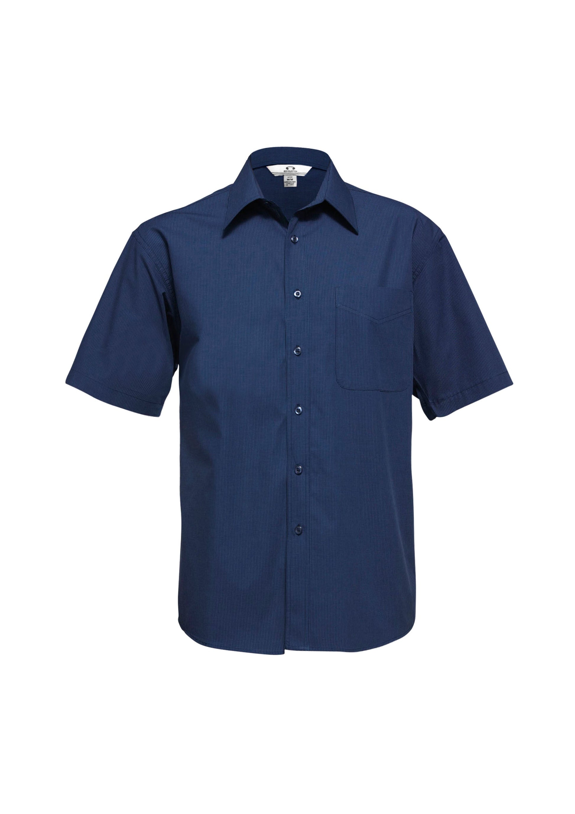 BIZ COLLECTION Mens Micro Check Short Sleeve Shirt SH817