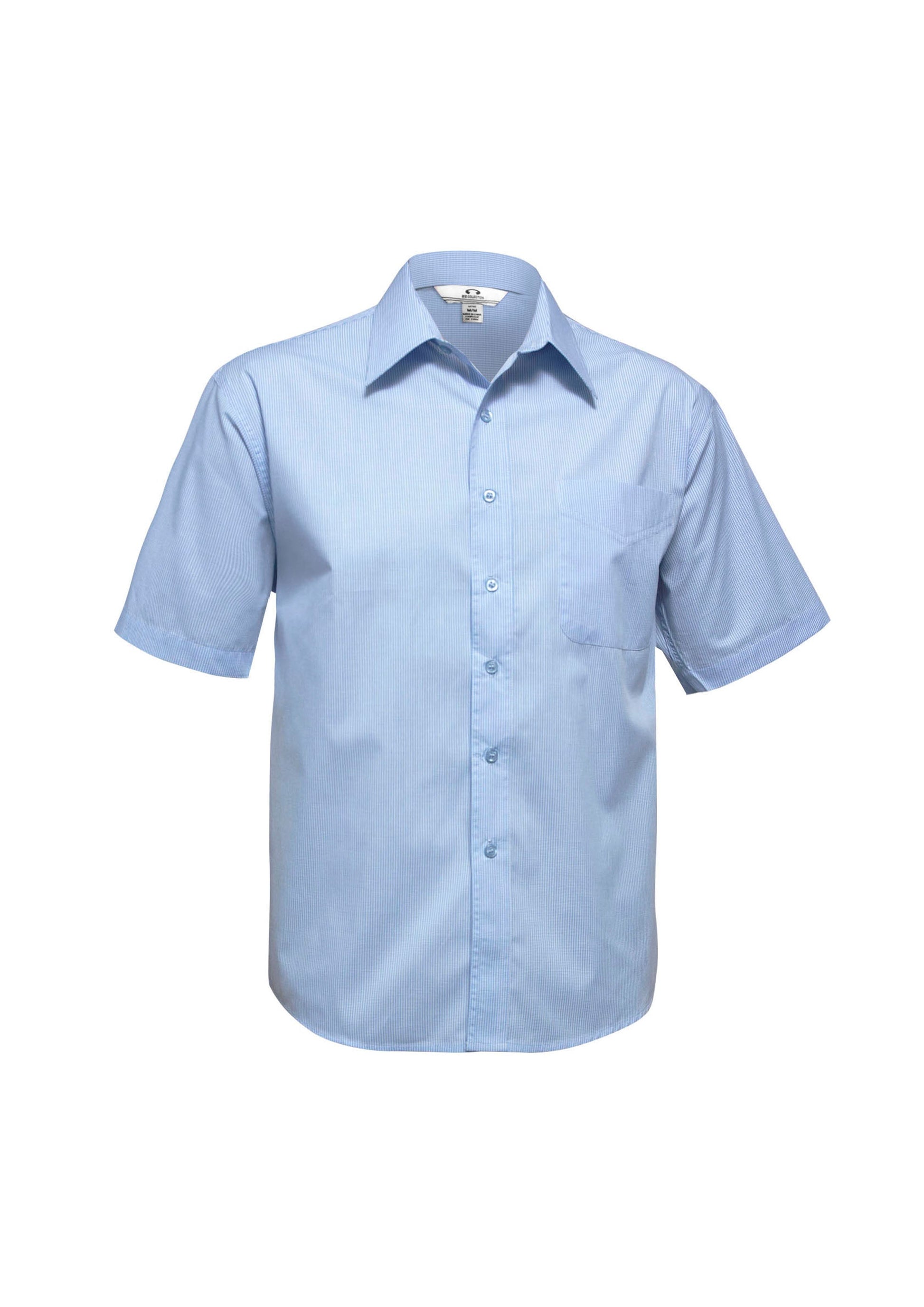 BIZ COLLECTION Mens Micro Check Short Sleeve Shirt SH817