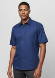 BIZ COLLECTION Mens Micro Check Short Sleeve Shirt SH817