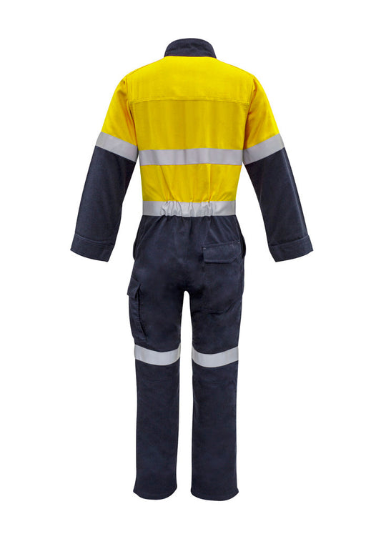 SYZMIK Mens Orange Flame Overall - Hoop Taped ZC525