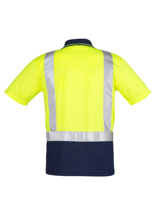 SYZMIK Mens Hi Vis Spliced Short Sleeve Polo - Shoulder Taped ZH233