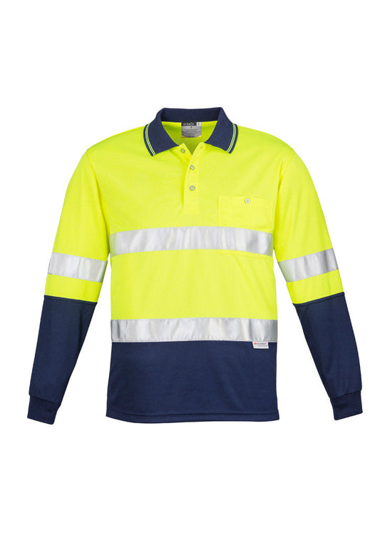 SYZMIK Mens Hi Vis Spliced Long Sleeve Polo - Hoop Taped ZH235