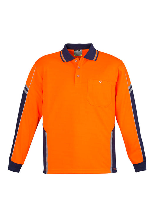 SYZMIK Mens Hi Vis Squad Long Sleeve Polo ZH238