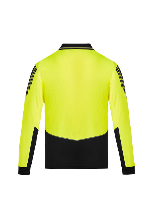 SYZMIK Mens Hi Vis Flux Long Sleeve Polo ZH310