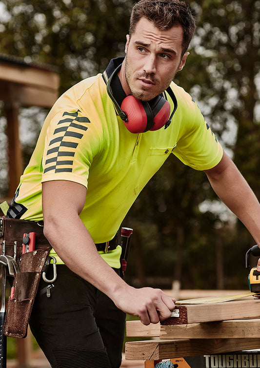 SYZMIK Mens Hi Vis Komodo Short Sleeve Polo ZH320