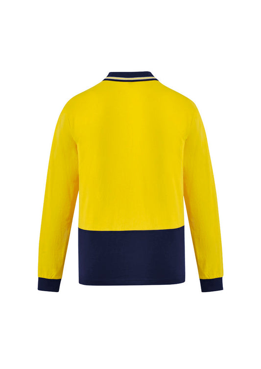 SYZMIK Mens Hi Vis Cotton Long Sleeve Polo ZH430